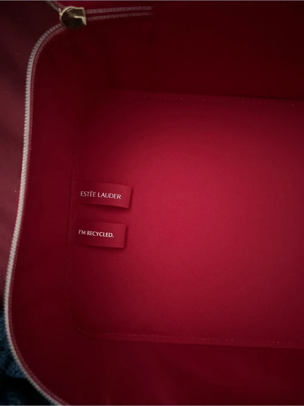 Red Velvet Bow Estée Lauder Double Compartment Large Cosmetic Case